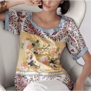 Johnny Was Mystic Tunic Womens Size XL Floral Embroidered Pattern Romantic *READ